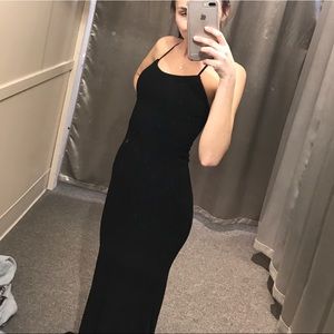 Scoop-neck open back prom dress by Faviana